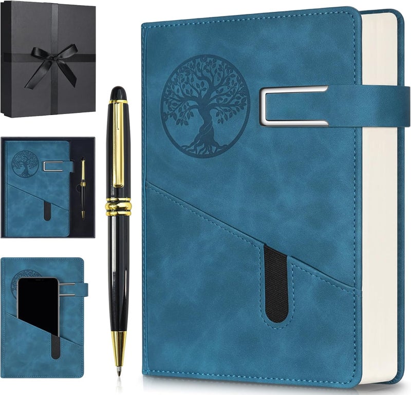 OFFIGIFT Lined Notebook Journal for Men Women, 365 Pages Numbered College Ruled Notebook, Hardcover Leather Journal with Pen & Gift Box, Thick Daily Diary, Professional Notebooks for Work, School, Business, A5 - Image 1